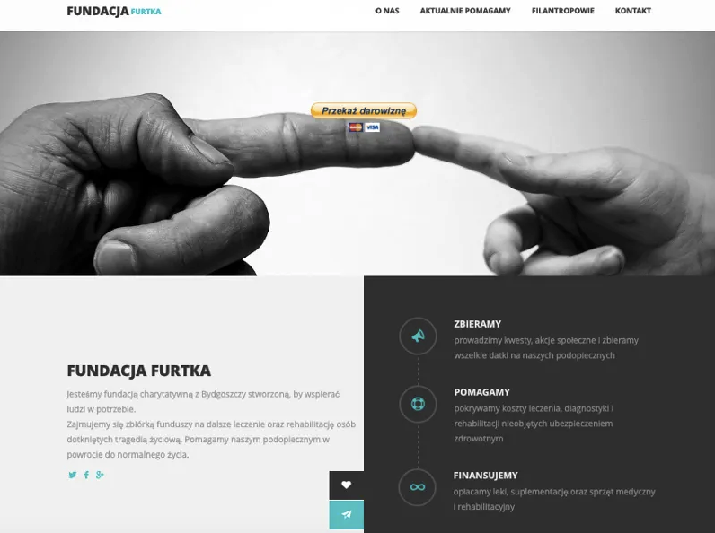 Landing page Bydgoszcz – projekt strony Fundacji Furtka z systemem darowizn online