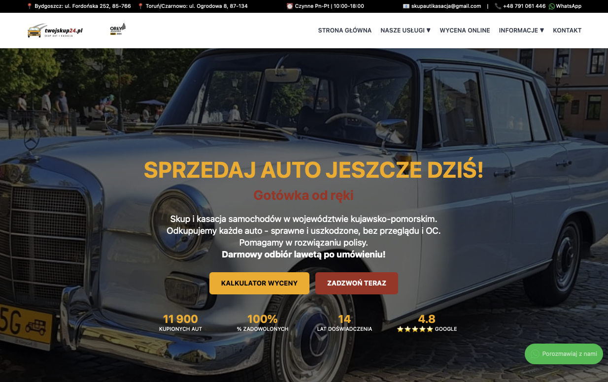Strony internetowe Bydgoszcz – przykład responsywnego designu projektu Ugotowany